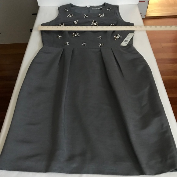 ELIZA J Jeweled Rhinestone Cocktail Dress Gray Women’s Plus Size 14 - Picture 12 of 16
